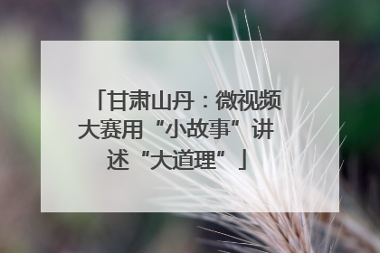 甘肃山丹：微视频大赛用“小故事”讲述“大道理”